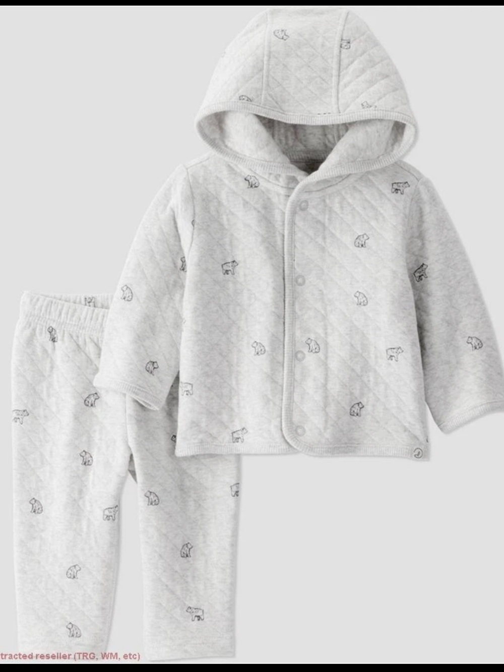 Little Planet by Carter’s Organic Baby 2pc Quilted Hooded Set - Gray 6 Months